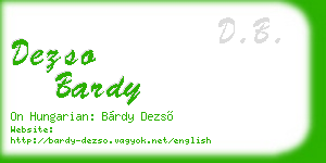 dezso bardy business card